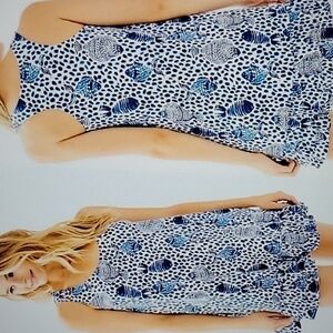 Lilly Pulitzer Evangelina Heart And Sole Blue Fish Racerback Dress Sz S